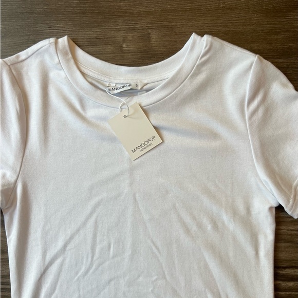 NWT MANGOPOP Women's Round Neck Short Sleeve T Shirts Basic Bodysuits - Picture 2 of 4